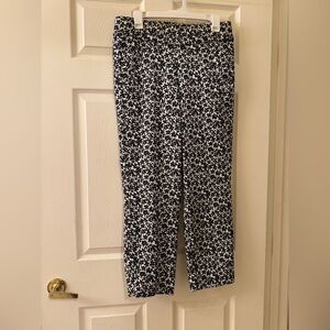 Black and White Floral Pants Lane Bryant Allie Straight Ankle Pants Size 12